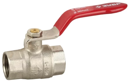 Кран ЗУБР шаровой 2&quot; полнопроходной &quot;мама-мама&quot;, ручка, никелированная латунь 51350-N-2 купить в Муравленко