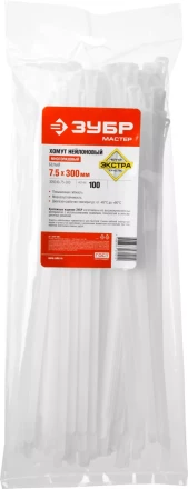 Кабельные стяжки разъемные белые КСР-Б1 нейлоновые промфасовка серия ПРОФЕССИОНАЛ купить в Муравленко