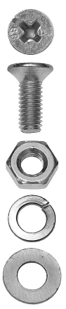 Винт ЗУБР (DIN965) в комплекте с гайкой (DIN934), шайбой (DIN125), шайбой пруж. (DIN127),  M6x20мм, ТФ6, 12шт. 4-303456-06-020 купить в Муравленко