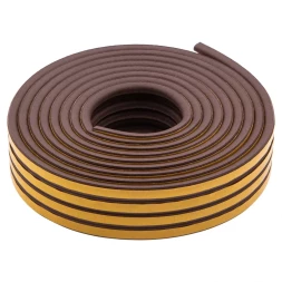 Уплотнитель резиновый, 12 м, профиль &quot;P&quot;, коричневый Сибртех 88908