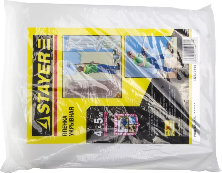 Пленка STAYER "PROFI" защитная укрывочная, LDPE, 30 мкм, 4 х 5 м 12253-04-05 купить в Муравленко