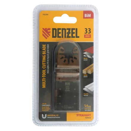 Насадка для МФИ режущая пазовая прямая, BiM, по металлу и дереву, 33 x 1.4 мм, мелкий зуб Denzel 782305 купить в Муравленко