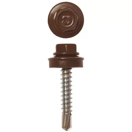 Саморезы ЗУБР &quot;ПРОФЕССИОНАЛ&quot; окраш., RAL 8017 шокол.-коричн., для крепл. кров. матер. к дерев. обреш., 4.8х29мм, 2500шт 4-300310-48-029-8017 купить в Муравленко