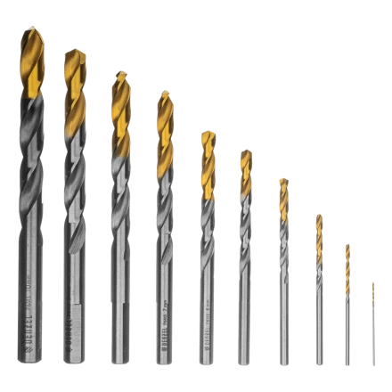 Набор сверл по металлу Denzel 723001, 1-10 мм, Р6М5-TiN, Golden Tip, 10 шт купить в Муравленко