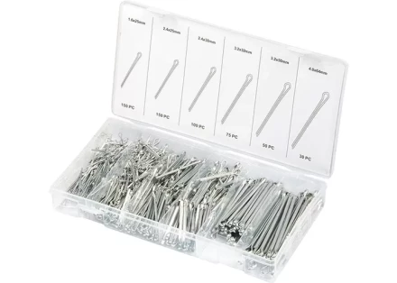 Набор шплинтов S головки х L: 1,6х25, 2,3х25, 2,3х38, 3,1х32, 3,1х50, 4х63 мм 555 предметов СИБРТЕХ 47604 купить в Муравленко