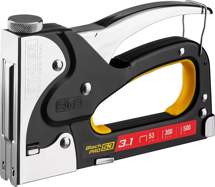 Степлер для скоб "BlackPro 53" 3-в-1: тип 53 (4-14 мм) / 300 (10-14 мм) / 500 (14 мм), STAYER Professional 31507 купить в Муравленко
