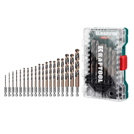 Набор сверл по металлу, хвостовик НЕХ-1/4, сталь М35-Со5% 29652-H19 купить в Муравленко