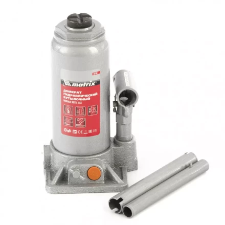 Домкрат гидравлический бутылочный 5 т h подъема 197-382 мм Matrix 50764 купить в Муравленко