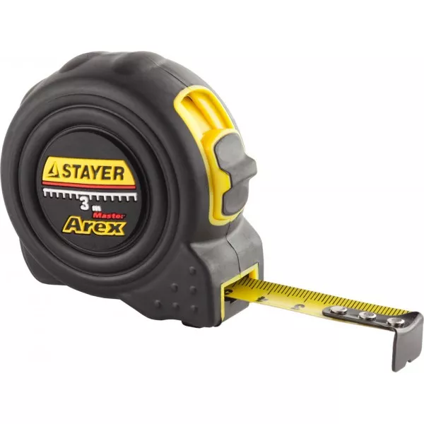 Рулетка STAYER "PROFI" "AREX", двухкомпонентный противоударный корпус, упрочненное полотно, 3м/16мм 3410-03_z01 купить в Муравленко