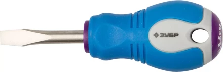 Отвертка ЗУБР, Cr-V сталь, трехкомпонентная рукоятка, цветовая индикация типа шлица, SL, 6,5x38мм 25251-6.5-038 купить в Муравленко