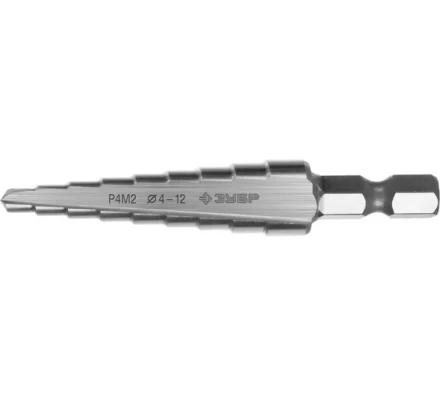 ЗУБР 4-12 мм, 9 ступеней, сталь Р4М2, ступенчатое сверло (29665-4-12-9) купить в Муравленко