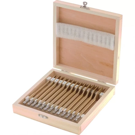 Набор сверл перовых по дереву 6-8-10-12-13-14-16-18-19-20-22-24-25 мм 13 штук деревянный кейс MATRIX 70442 купить в Муравленко