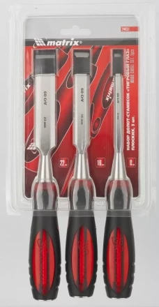 Набор долот-стамесок &quot;Тигровый глаз&quot; плоских 3 штуки 8-16-22 мм MATRIX 24431 купить в Муравленко