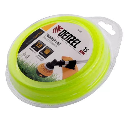 Леска для триммера зубчатый квадрат Denzel, 3мм х 15м, блистер FLEX CORD, 96215 купить в Муравленко