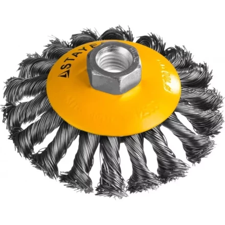 STAYER &quot;PROFESSIONAL&quot;. Щетка коническая для УШМ, жгутированная стальная проволока 0,5мм, 100ммхМ14 35135-100 купить в Муравленко