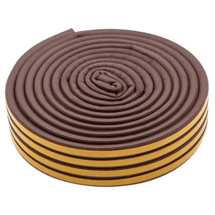 Уплотнитель резиновый, 12 м, профиль &quot;D&quot;, коричневый Сибртех 88910 купить в Муравленко