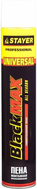 Пена "BlackMAX" монтажная, адаптерная, всесезонная, 750мл, STAYER 41133 купить в Муравленко