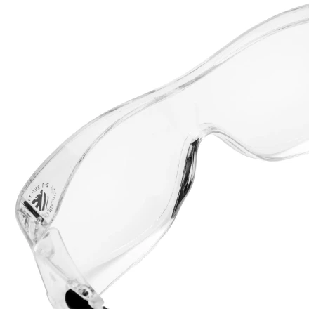 Очки защитные открытые Denzel 89201, поликарбонатные, увеличенная прозрачная линза,  регулируемые дужки купить в Муравленко