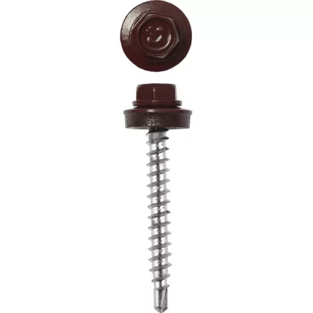 Саморезы ЗУБР окраш., RAL 3005 темно-красн., для крепл. кров. матер. к дерев. обреш., 4.8x38мм, 300шт 4-300315-48-038-3005 купить в Муравленко