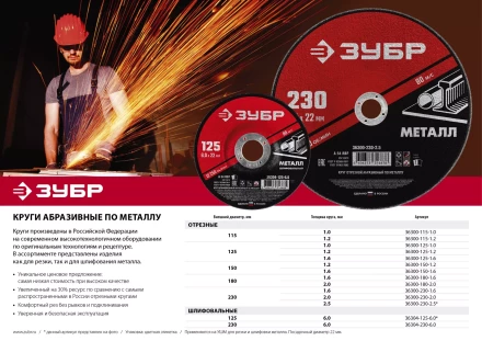 Круги шлифовальные абразивные по металлу серия МАСТЕР купить в Муравленко
