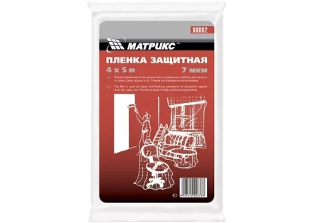 Пленка защитная 4 х 5 м 15 мкм полиэтиленовая MATRIX 88827 купить в Муравленко