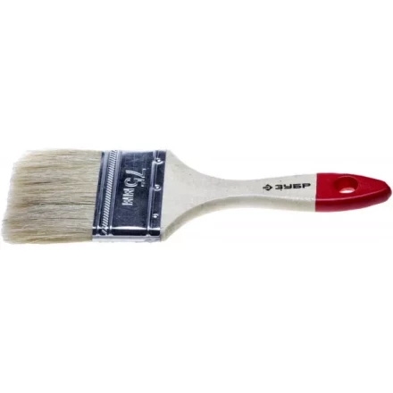 Кисть плоская ЗУБР &quot;УНИВЕРСАЛ-СТАНДАРТ &quot;, натуральная щетина, деревянная ручка, 75мм 4-01001-075 купить в Муравленко