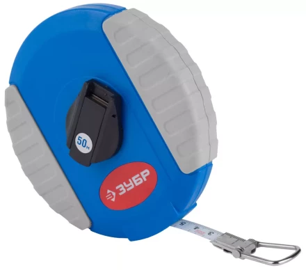 Мерная лента ЗУБР &quot;ЭКСПЕРТ&quot;, стальное полотно с нейлоновым покрытием, двухкомпонентный ударопрочный корпус, 50м 34165-50_z01 купить в Муравленко