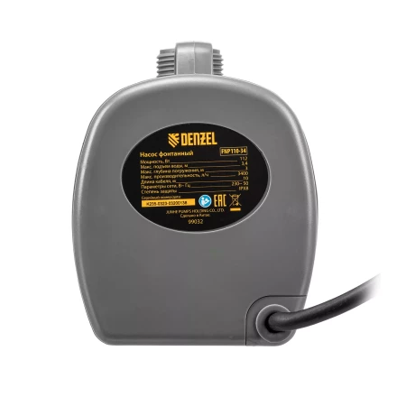 Насос фонтанный FNP110-34, 112 Вт, подъем 3,4 м, 3400 л/ч, колокольчик/каскад/гейзер Denzel 99032 купить в Муравленко