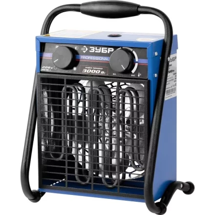 Пушка ЗУБР &quot;ПРОФЕССИОНАЛ&quot; &quot;Квадрат&quot; тепловая электрическая, двойные стенки (термос), гладкий нерж ТЭН, 3/1,5 кВт, 220В ЗТПЭ-3000_М2 купить в Муравленко