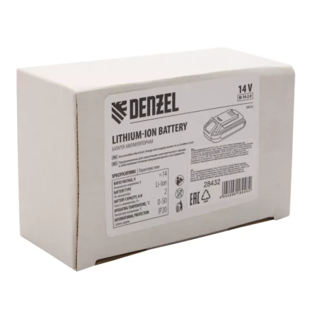 Батарея аккумуляторная Denzel IB-14-2.0, Li-Ion, 14 В, 2.0 А/ч 28432 купить в Муравленко