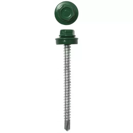 Саморезы ЗУБР &quot;ПРОФЕССИОНАЛ&quot; окраш., RAL 6002 зелен. лист, для крепл. кров. матер. к дерев. обреш., 4.8х50мм, 1200шт 4-300310-48-050-6002 купить в Муравленко