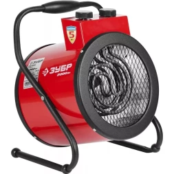 Пушка ЗУБР "МАСТЕР" "круглая" тепловая электрическая, гладкий нерж ТЭН, 2/1 кВт, 220В ЗТП-2000_М2