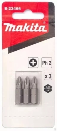 Биты Makita PH2 25мм 3шт (B-23466) купить в Муравленко