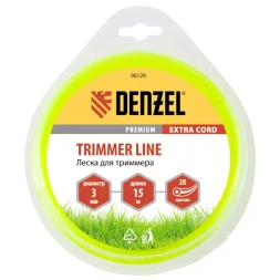 Леска для триммера двухкомпонентная круглая 3,0 мм 15 м Extra cord Denzel 96129