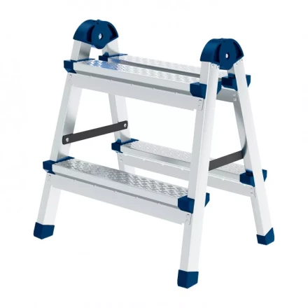 Стремянка двухсторонняя 2 ступени сталь профиль стальные ступени Сибртех 97982 купить в Муравленко