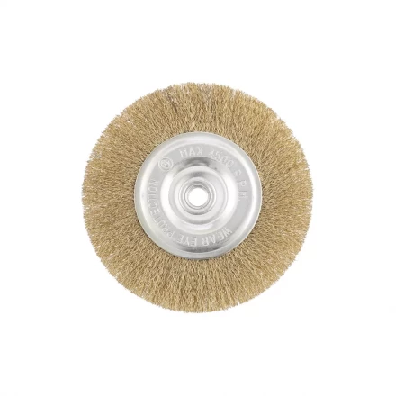 Щетка для УШМ 150 мм М14 плоская латунированная витая проволока MATRIX 74652 купить в Муравленко