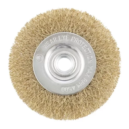 Щетка для УШМ 150 мм М14 плоская латунированная витая проволока MATRIX 74652 купить в Муравленко