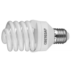 Энергосберегающая лампа СВЕТОЗАР "КОМПАКТ" спираль,цоколь E27(стандарт),Т2,яркий белый свет(4000 К),10000час,25Вт(125) 44454-25_z01