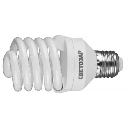 Энергосберегающая лампа СВЕТОЗАР &quot;КОМПАКТ&quot; спираль,цоколь E27(стандарт),Т2,яркий белый свет(4000 К),10000час,25Вт(125) 44454-25_z01 купить в Муравленко