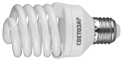 Энергосберегающая лампа СВЕТОЗАР &quot;КОМПАКТ&quot; спираль,цоколь E27(стандарт),Т2,яркий белый свет(4000 К),10000час,25Вт(125) 44454-25_z01 купить в Муравленко