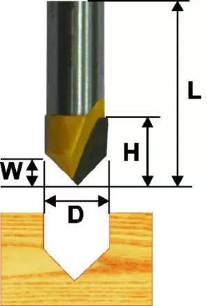 Фреза пазовая галтельная ф254 мм V-обр 90° хвостовик 12 мм 9305 купить в Муравленко