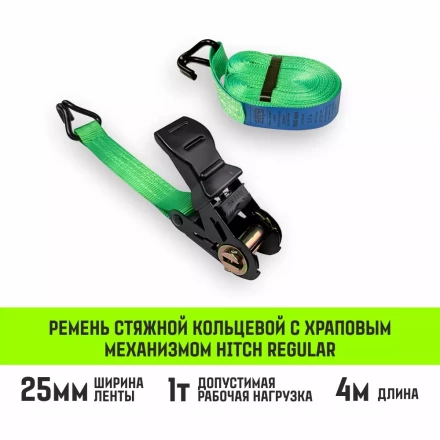 Ремень стяжной HITCH RS REGULAR 100:1000:4 (25мм STF100DaN 1T 4М) пакет (SZ076113) купить в Муравленко