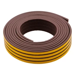 Уплотнитель резиновый, 12 м, профиль &quot;E&quot;, коричневый Сибртех 88912