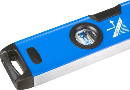 Уровень  ЗУБР &quot;ЭКСПЕРТ&quot; &quot;УСП - 2&quot;коробчатый усилен, 2 фрезерован баз поверхности, 3 ампулы, крашенный, с ручками, 100см 34587-100 купить в Муравленко