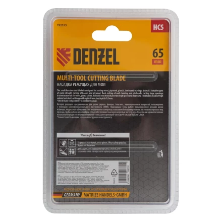 Насадка для МФИ режущая прямая, HCS, по дереву, ламинату 65 х 1.8 мм, крупный зуб Denzel 782313 купить в Муравленко