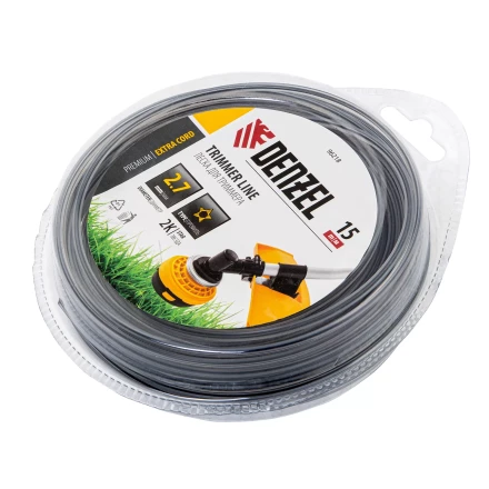 Леска для триммера двухкомпонентная звезда, 2,7мм х 15м, блистер EXTRA CORD Denzel 96218 купить в Муравленко