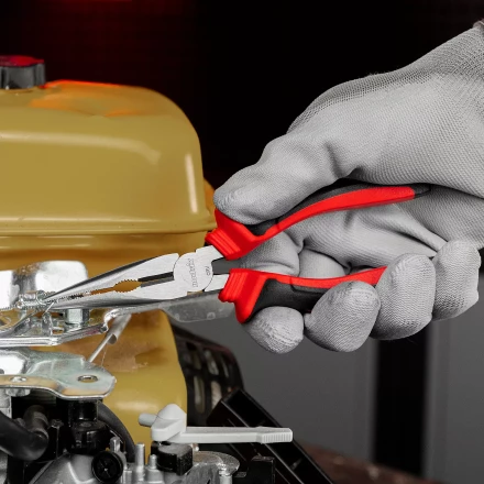 Длинногубцы прямые Matrix, 160 мм, хром-ванадий, двухкомпонентные рукоятки, 17309 купить в Муравленко