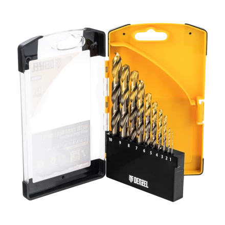 Набор сверл по металлу Denzel, 1-10 мм, Р6М5К8-TiN, Golden Tip, 10 шт 723005 купить в Муравленко