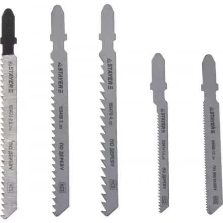 Набор STAYER &quot;STANDARD&quot; Полотна &quot;ХОББИ №1&quot; для эл. лобзика, по металлу, EU-хвост., 5шт 159488-H5_z01 купить в Муравленко