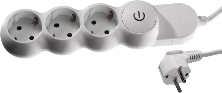 Удлинитель ЗУБР &quot;МАСТЕР&quot; электрический, ПВС сечение 1кв мм, выкл, заземл, защитная шторка, 3 гнезда, макс мощн 3500Вт, 3м 55039-3 купить в Муравленко